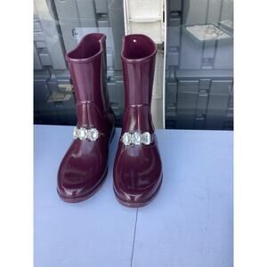 Michael Kors Leslie Rainboot Plum Size 10